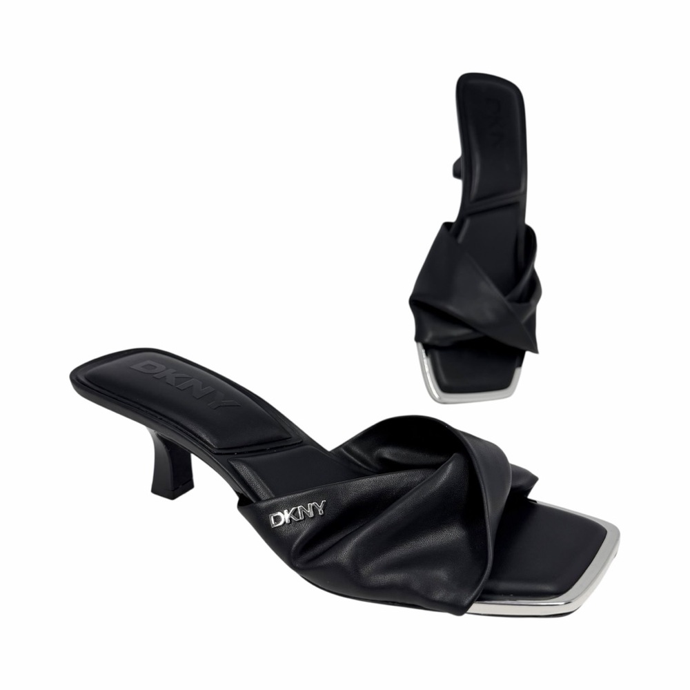 DKNY Jolaine Twist Slide Sandals Black Size 7M